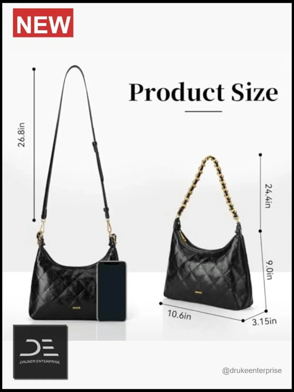 Faux Leather Vintage Hobo Crossbody Sling Bag with Gold Hardware